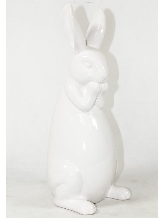 MIAhome MIAhome Figurka zatroskany biały królik 39x15x15 cm Biały