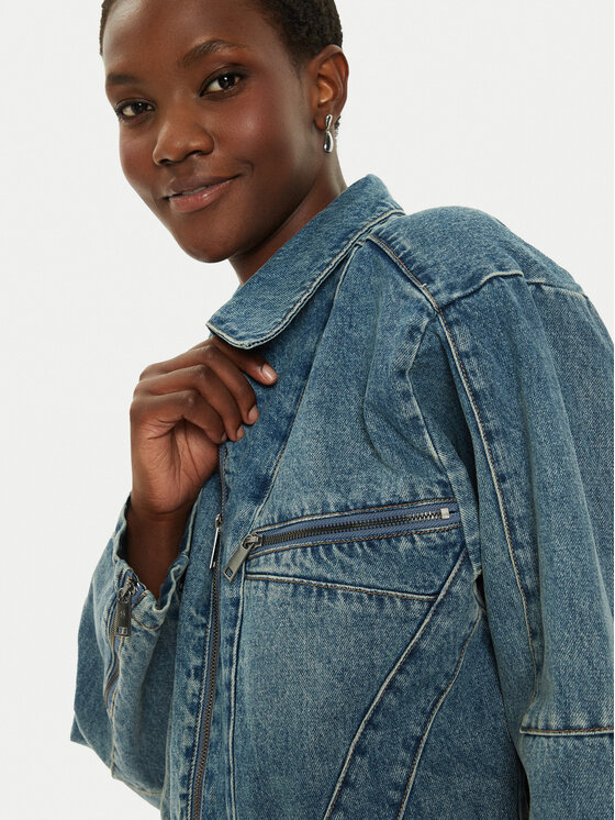 Gestuz Gestuz Giacca di jeans Katha 10909478 Blu Straight Fit