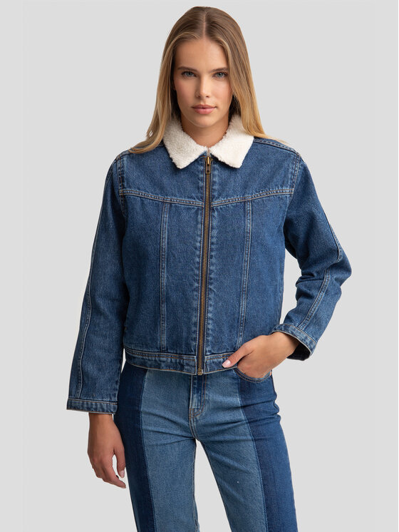 BIG STAR BIG STAR Kurtka jeansowa FREYA Granatowy Basic Fit