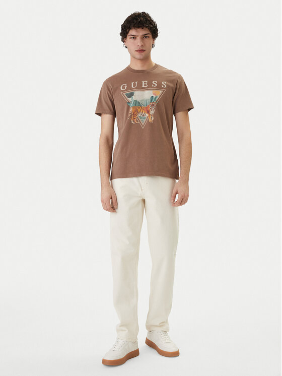 Guess Guess T-Shirt M6GI33 K3310 Hnědá Regular Fit