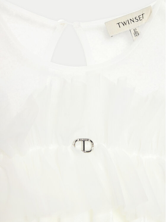 TWINSET TWINSET Elegantní šaty 242GJ2101 Bílá Regular Fit