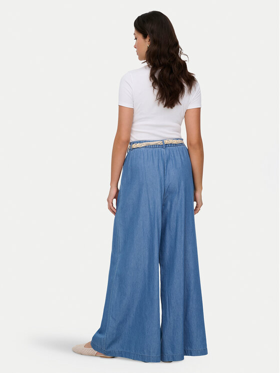 ONLY ONLY Auduma bikses Bea Hw 15375507 Zils Wide Leg