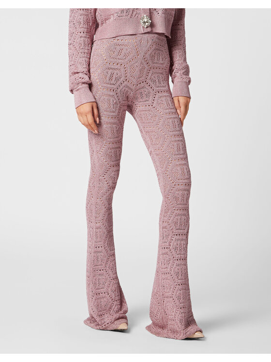 PHILIPP PLEIN PHILIPP PLEIN Spodnie dzianinowe 15273 Różowy