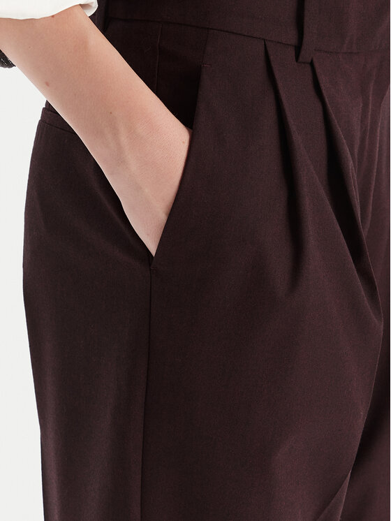 Tommy Hilfiger Tommy Hilfiger Hlače iz tkanine WW0WW48358 Bordo rdeča Relaxed Fit