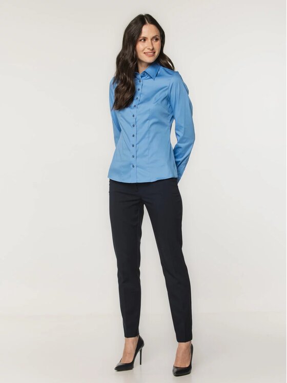 Willsoor Willsoor Koszula 61507 Niebieski Slim Fit