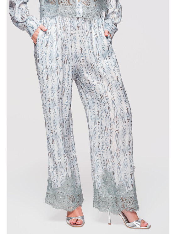 Ombre Ombre Spodnie materiałowe OW-PA-E0006 Niebieski Relaxed Fit