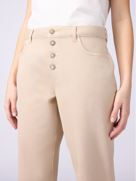 Oltre Oltre Pantaloni di tessuto P797R008413N002 Écru Boy Fit