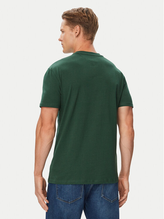 Tommy Jeans Tommy Jeans Tricou Linear Logo DM0DM20744 Verde închis Regular Fit