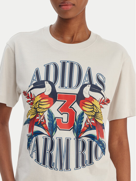 adidas adidas Tričko Farm Rio Graphic KD4641 Écru Regular Fit