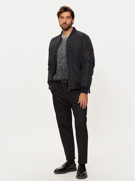 After Label After Label Kurtka bomber Francoforte A00005 Czarny Regular Fit