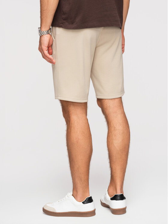 Ombre Ombre Szorty materiałowe OM-SRSK-0124 Beżowy Regular Fit