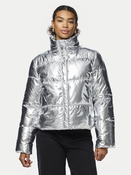 Pieces Pieces Giubbotto invernale Namie 17151539 Argento Regular Fit