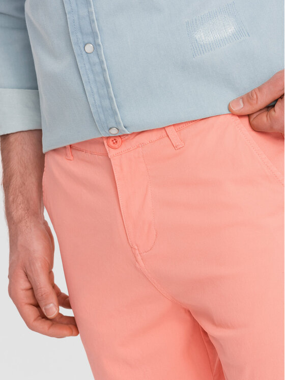 Ombre Ombre Chino kalhoty W421 Růžová Regular Fit