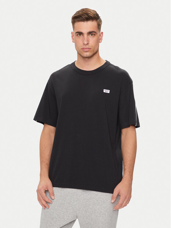 Reebok Reebok T-shirt Cl Court Sport Ss Tape Tee 100202807 Crna Regular Fit