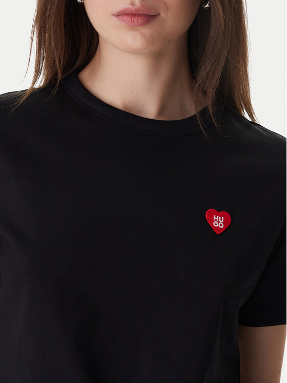 HUGO HUGO Tricou Damacia 50562145 Negru Regular Fit