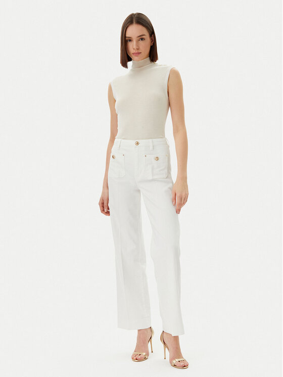 Guess Guess Džinsai W5GA2J D5N71 Balta Wide Leg