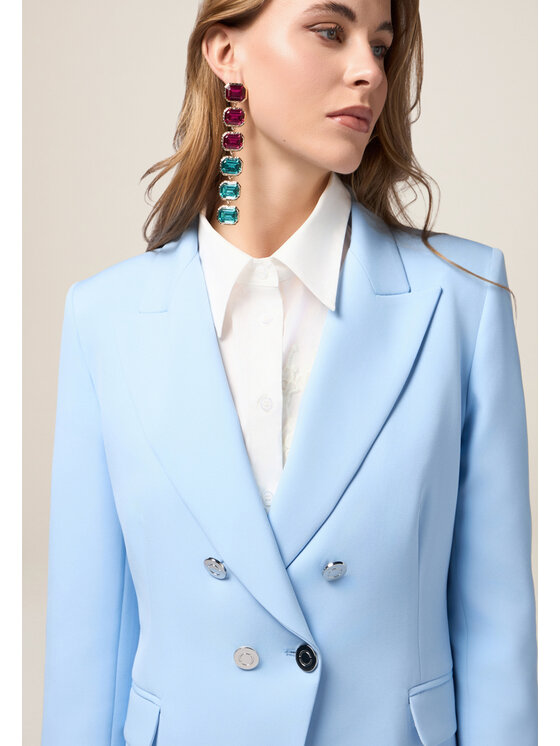 Oltre Oltre Giacca di transizione Q772R004540N004 Turchese Slim Fit