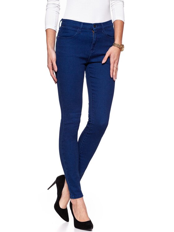 Wrangler Wrangler Jeansy HIGH RISE SKINNY Niebieski Skinny Fit