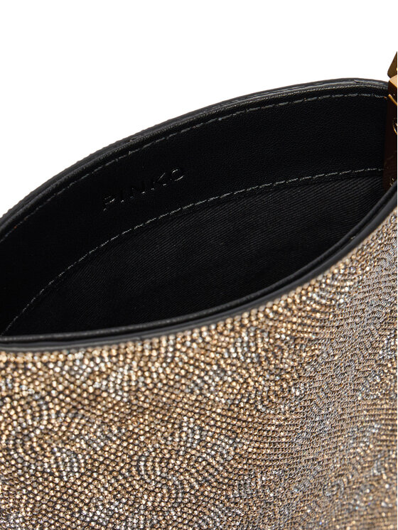 PINKO PINKO Torebka na telefon Phone Case Monogram Full Strass AI 25-26 PCPL 105358 A20D Złoty