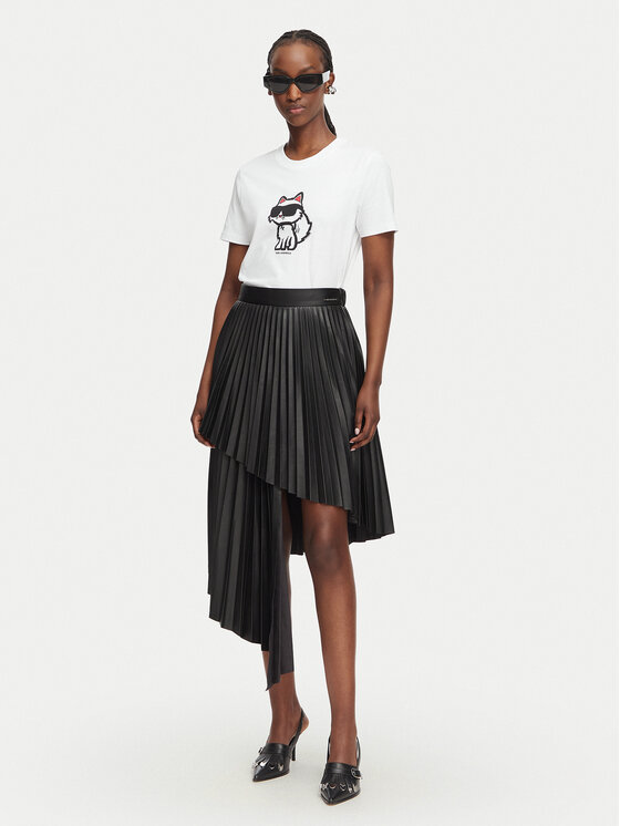 KARL LAGERFELD KARL LAGERFELD T-shirt Ikon Sketch Choupette A1W17128 Bianco Regular Fit