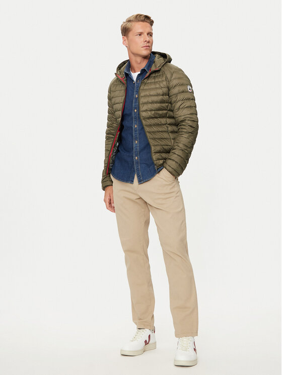 Jott Jott Пухено яке Nico P000MDOW01 Зелен Slim Fit