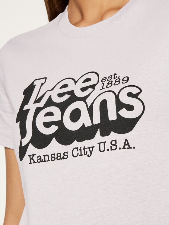 Lee Lee T-Shirt Logo Tee L44CEPOA 112109806 Fioletowy Slim Fit