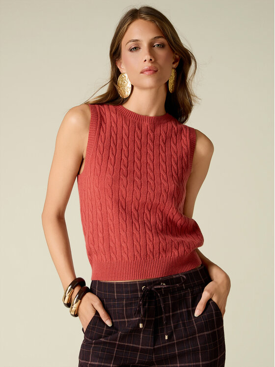 Oltre Oltre Sweter M335J005589N016 Pomarańczowy Regular Fit