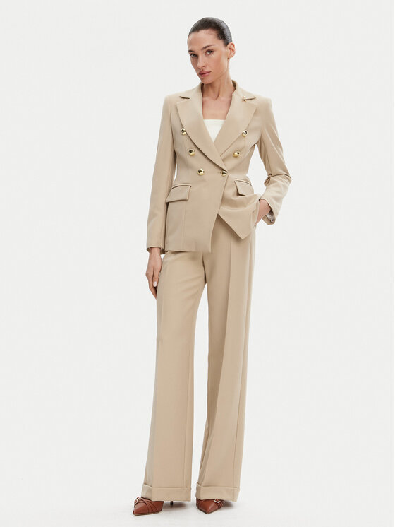 Maryley Maryley Pantaloni din material 25EB537/M26/43PG Bej Regular Fit