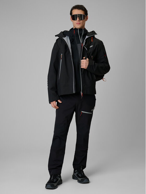 4F 4F Spodnie outdoor TREKKING Czarny Regular Fit
