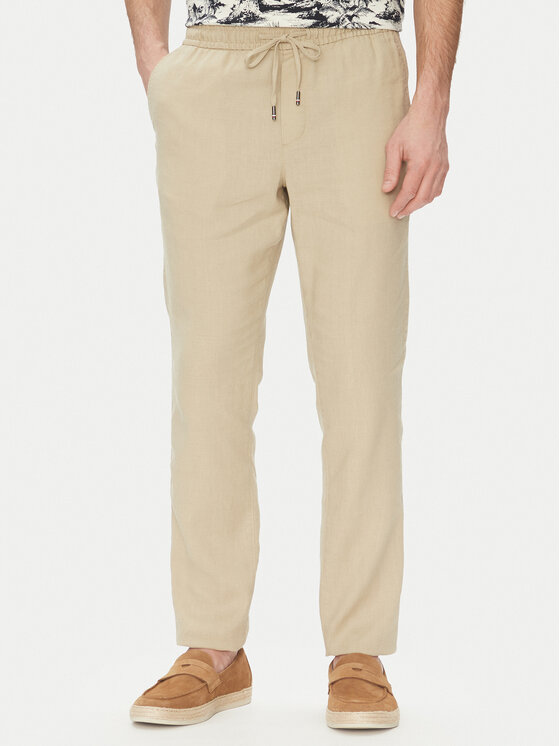 Tommy Hilfiger Tommy Hilfiger Штани з тканини Harlem MW0MW38801 Бежевий Slim Fit