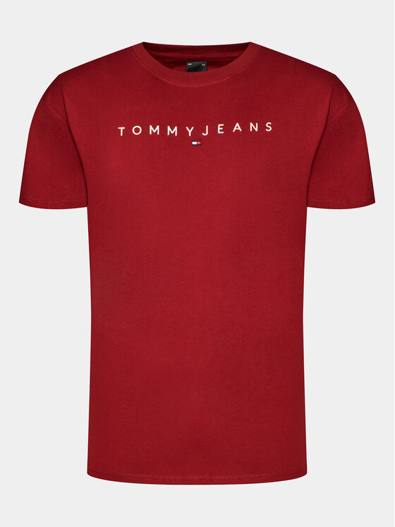 Tommy Jeans Tommy Jeans T-Shirt Linear Logo DM0DM17993 Červená Regular Fit