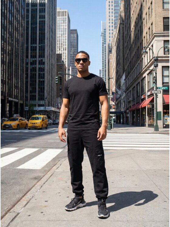 Jigga Wear Jigga Wear Joggery Bojówki cargo klasyczne 90564 Czarny Jogger Fit
