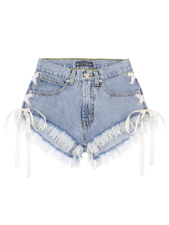 MissDenim MissDenim Szorty jeansowe High Waist Niebieski Regular Fit