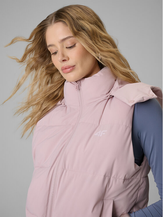4F 4F Bezrękawnik ESSENTIAL 3 Różowy jasny Loose Fit