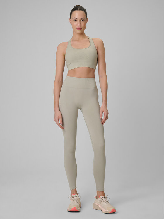 4F 4F Legginsy MULTI ACTIVE Kremowy Slim Fit