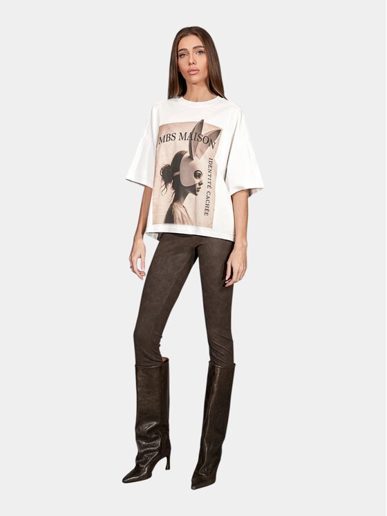 MADE BY SOCIETY MADE BY SOCIETY T-Shirt Secrette - T28032 Biały Basic Fit