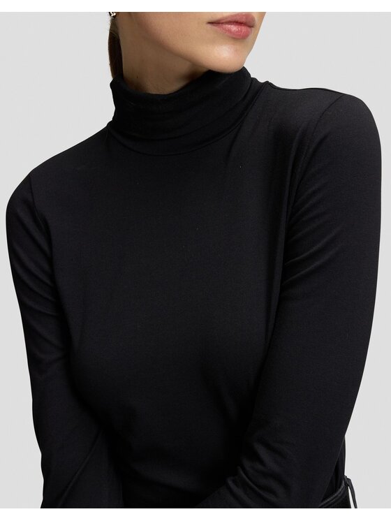 Lee Lee Sweter LS TURTLE NECK Czarny Slim Fit