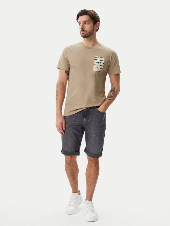Calvin Klein Jeans Calvin Klein Jeans T-Shirt Serif Box Graphic J30J327474 Μπεζ Regular Fit