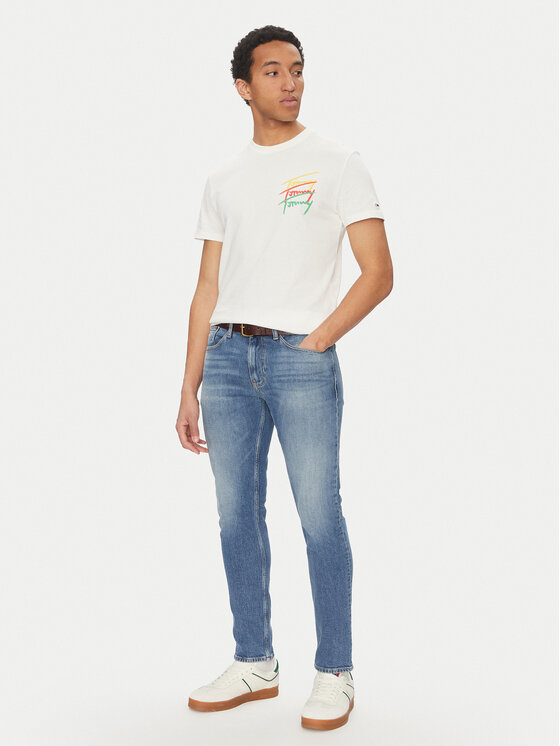 Tommy Jeans Tommy Jeans T-Shirt Twisted Signature DM0DM20771 Biały Regular Fit
