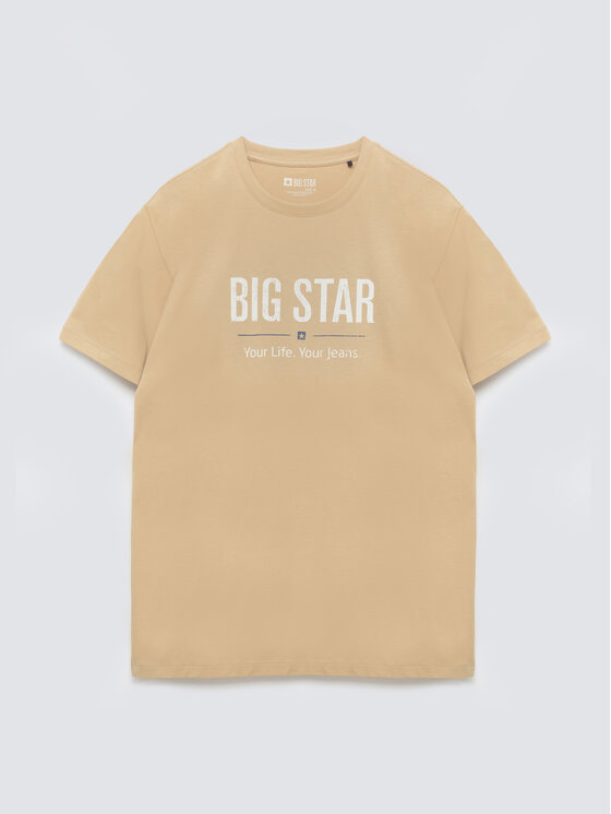 BIG STAR BIG STAR T-Shirt BRUNO Beżowy Basic Fit