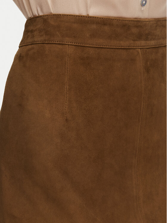 Marella Marella Spódnica skórzana Marmo 2623406021 Brązowy Regular Fit