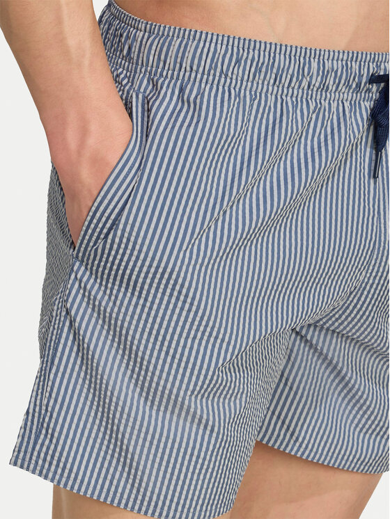 adidas adidas Plavecké šortky Seersucker Stripy JX2674 Tmavomodrá Regular Fit