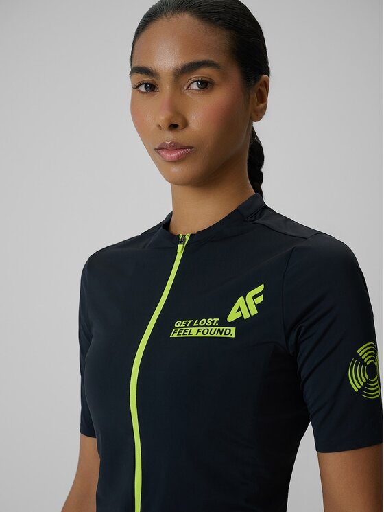 4F 4F Koszulka rowerowa 4FRSS26TFTSF2454-20S Czarny Slim Fit