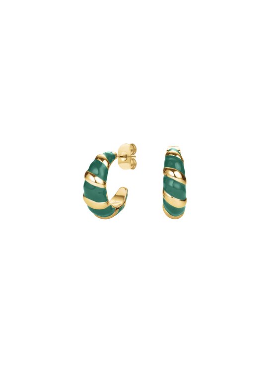 Rosefield Rosefield Kolczyki Emerald Croissant Hoops Złoty