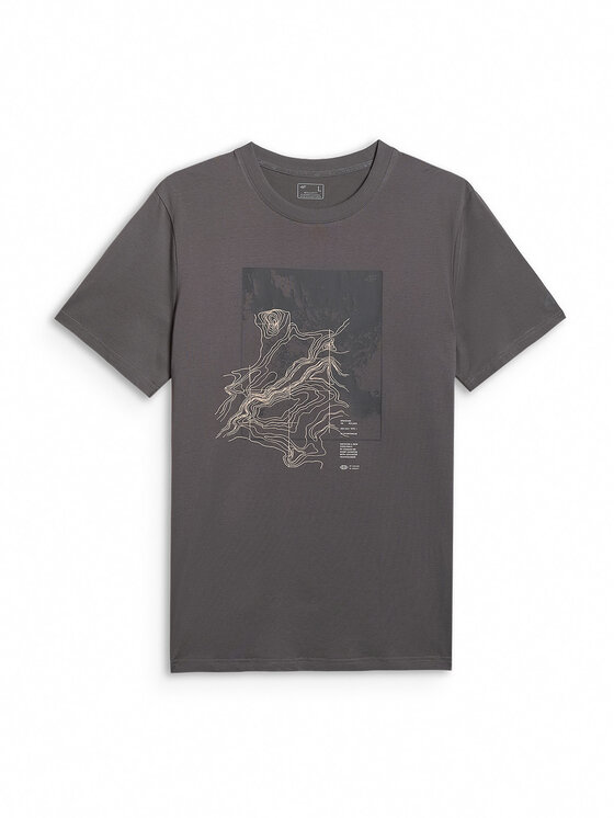 4F 4F T-Shirt TREKKING Szary Regular Fit