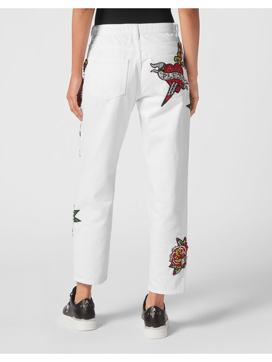 PHILIPP PLEIN PHILIPP PLEIN Jeansy 3071 Biały Mom Fit