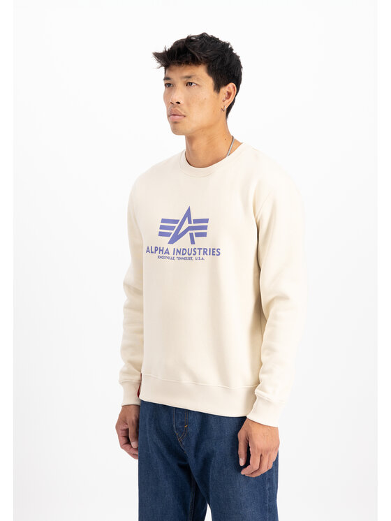 Alpha Industries Alpha Industries Bluza Basic Big Logo Sweatshirt Beżowy Regular Fit
