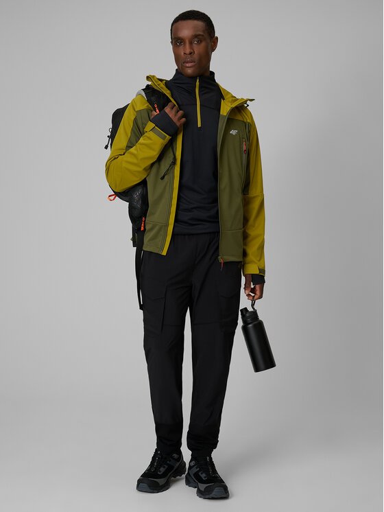 4F 4F Spodnie outdoor TREKKING Czarny Regular Fit