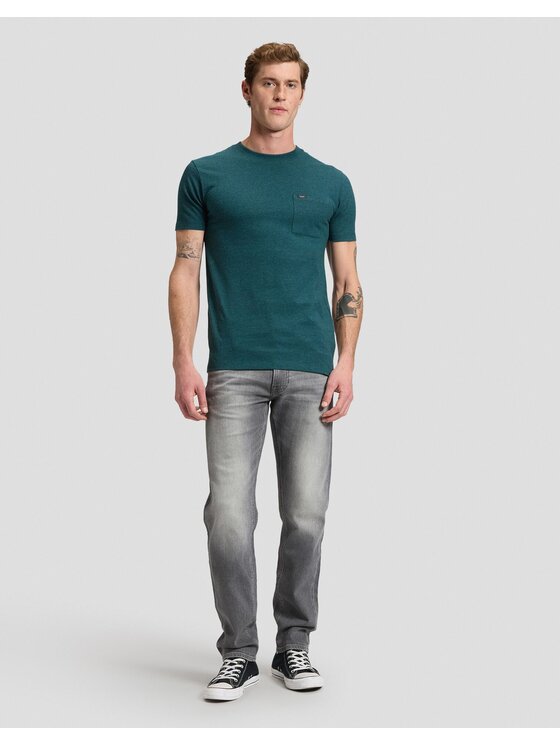 Lee Lee T-Shirt ULTIMATE POCKET TEE Zielony Slim Fit