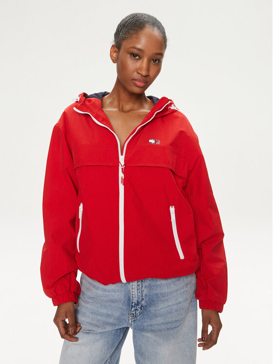 Windjacke Tommy Jeans, Größe XS Rot Chicago DW0DW17747